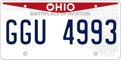 OH license plate GGU4993
