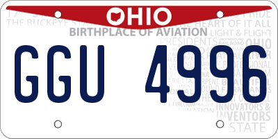 OH license plate GGU4996