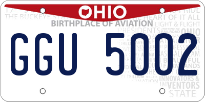 OH license plate GGU5002