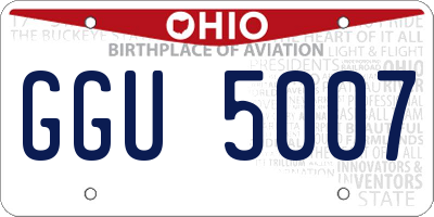 OH license plate GGU5007