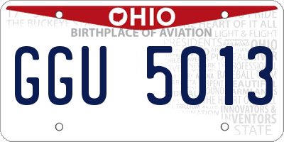 OH license plate GGU5013