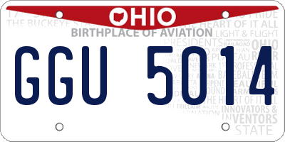 OH license plate GGU5014
