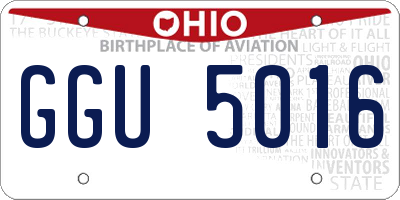 OH license plate GGU5016
