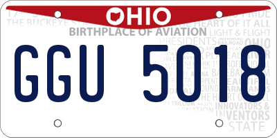 OH license plate GGU5018