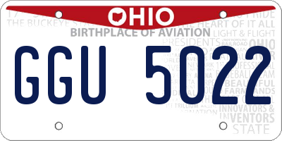 OH license plate GGU5022