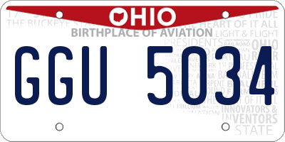 OH license plate GGU5034