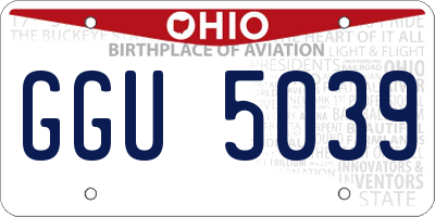 OH license plate GGU5039