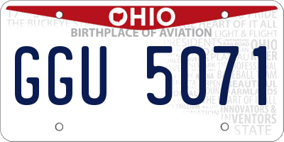 OH license plate GGU5071