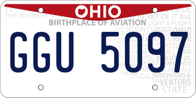 OH license plate GGU5097