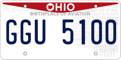 OH license plate GGU5100
