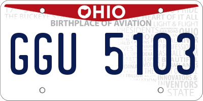 OH license plate GGU5103