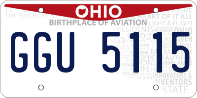 OH license plate GGU5115