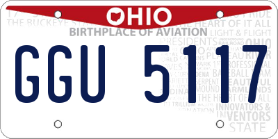 OH license plate GGU5117