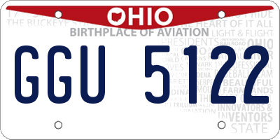 OH license plate GGU5122