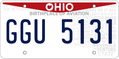 OH license plate GGU5131