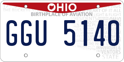 OH license plate GGU5140