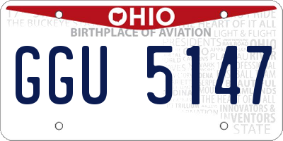 OH license plate GGU5147