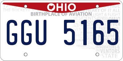 OH license plate GGU5165