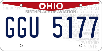 OH license plate GGU5177