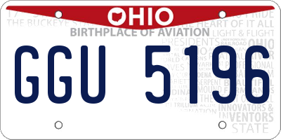 OH license plate GGU5196