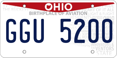 OH license plate GGU5200