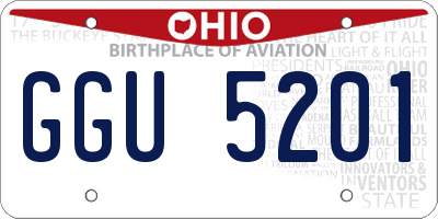 OH license plate GGU5201