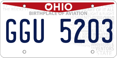 OH license plate GGU5203