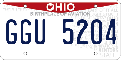 OH license plate GGU5204