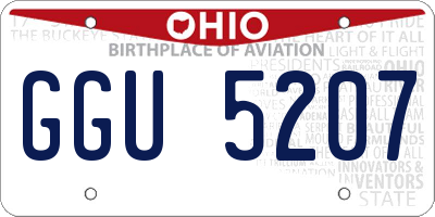 OH license plate GGU5207