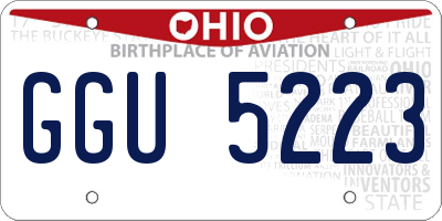 OH license plate GGU5223