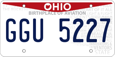 OH license plate GGU5227