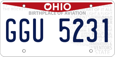 OH license plate GGU5231