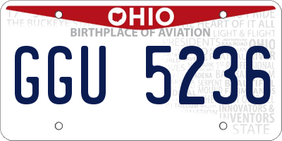 OH license plate GGU5236