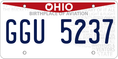 OH license plate GGU5237