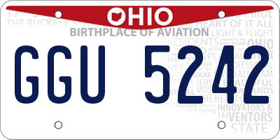 OH license plate GGU5242