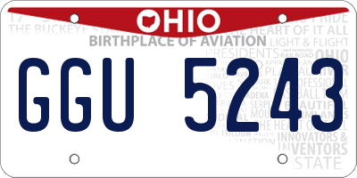 OH license plate GGU5243