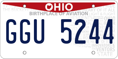 OH license plate GGU5244