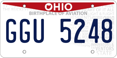 OH license plate GGU5248
