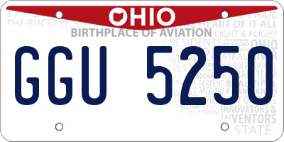 OH license plate GGU5250