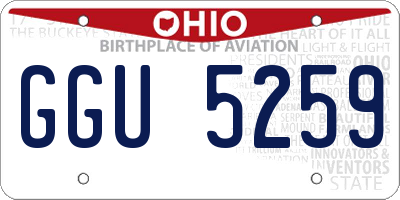 OH license plate GGU5259