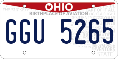 OH license plate GGU5265