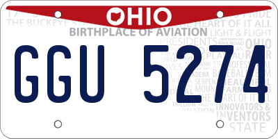 OH license plate GGU5274