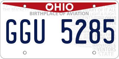 OH license plate GGU5285