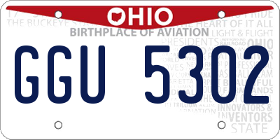 OH license plate GGU5302
