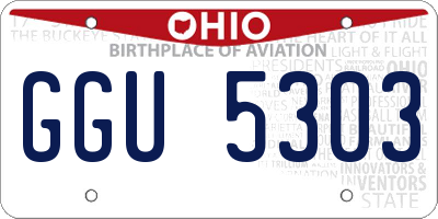 OH license plate GGU5303