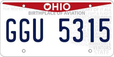 OH license plate GGU5315