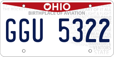 OH license plate GGU5322