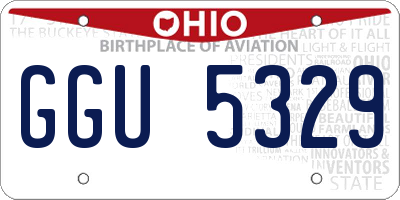 OH license plate GGU5329