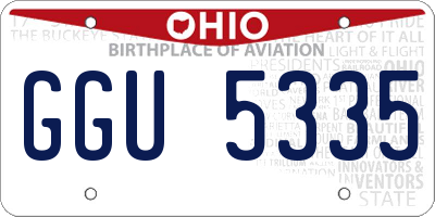 OH license plate GGU5335