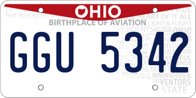 OH license plate GGU5342
